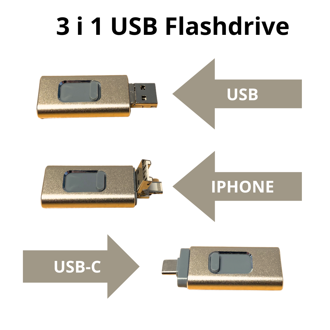 USB Flashdrive 3 i 1 Stik