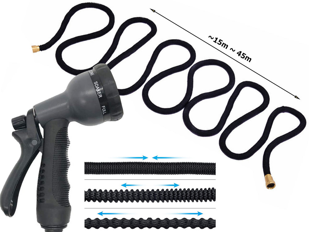 Udvidelig kvalitets Haveslange med vægholder, 3 længder