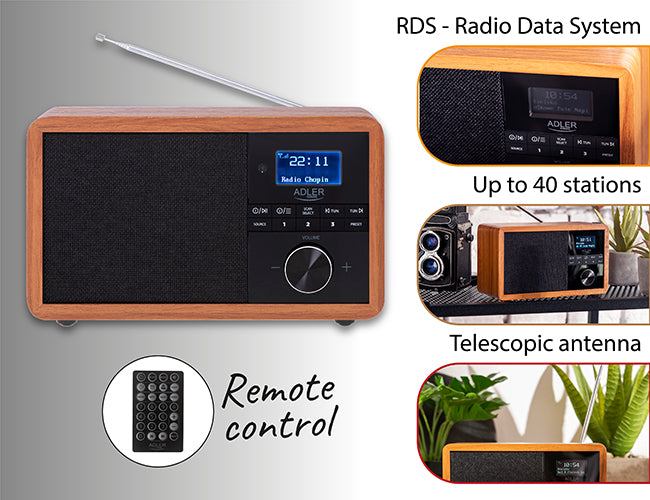 Trådløs radio med DAB+, Bluetooth & Alarm