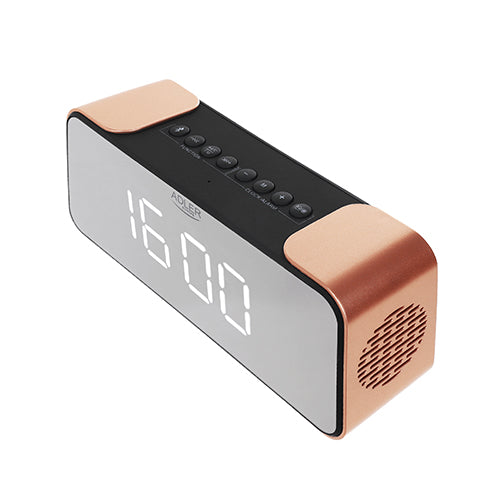 Radio i kobber farve med Vækkeur med Bluetooth og FM Radio