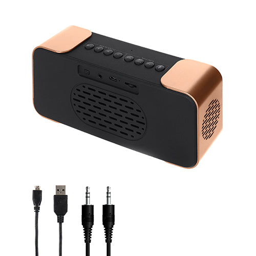 Radio i kobber farve med Vækkeur med Bluetooth og FM Radio