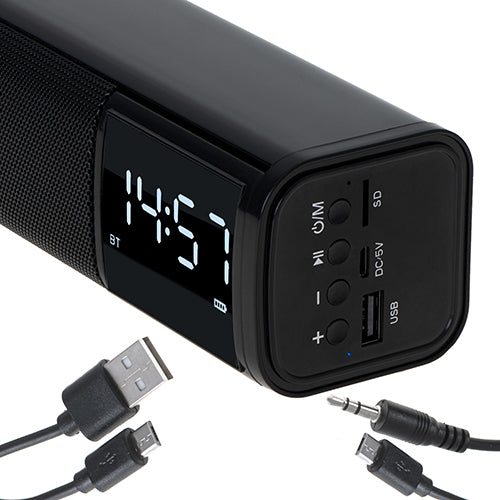Multifunktionel Bluetooth Soundbar med Ur og Alarm