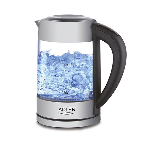 Elkedel 1,7 L i glas, temperaturstyret, med LCD og LED-lys