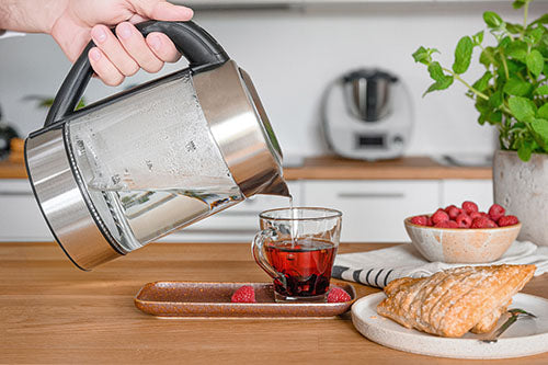 Elkedel 1,7 L i glas, temperaturstyret, med LCD og LED-lys