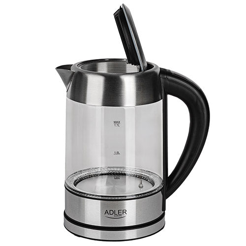 Elkedel 1,7 L i glas, temperaturstyret, med LCD og LED-lys