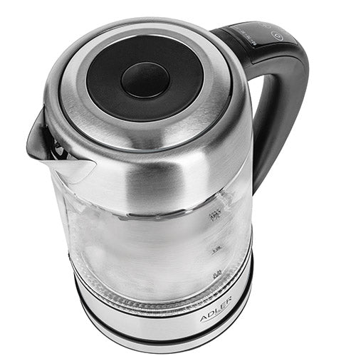 Elkedel 1,7 L i glas, temperaturstyret, med LCD og LED-lys