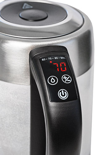 Elkedel 1,7 L i glas, temperaturstyret, med LCD og LED-lys