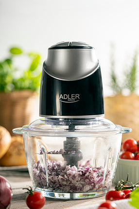 Køkkenhakker med Glasbeholder & 4 Rustfri Stålblade – 1,2L