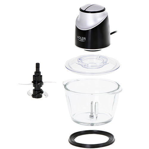 Køkkenhakker med Glasbeholder & 4 Rustfri Stålblade – 1,2L