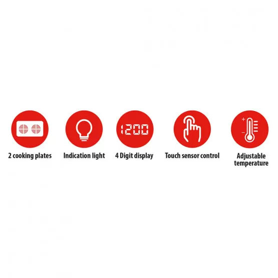 Dobbelt Induktionskogeplade – 3500W med Touch og Digitalt Display