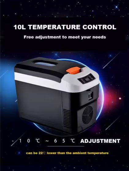 10L Køleskab til Bil eller hjemmet – med justering af temperatur.