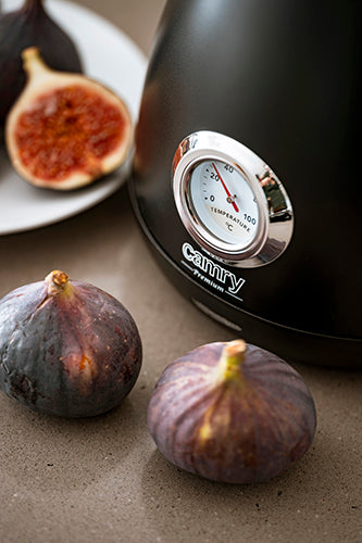 Elkedel 1,7L med termometer i rustfrit stål