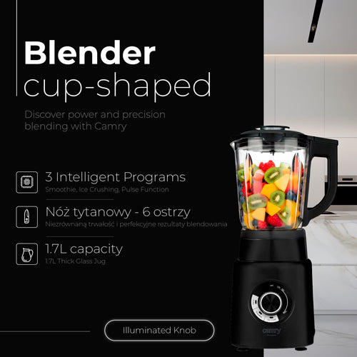 Blender 1,7L glasblender - 23000 omdrejninger