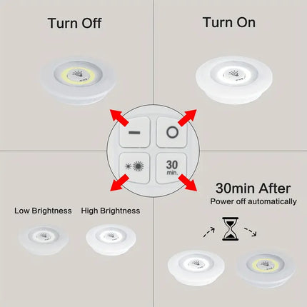 3-Pak LED Belysning med Justerbart Lys og Fjernbetjening