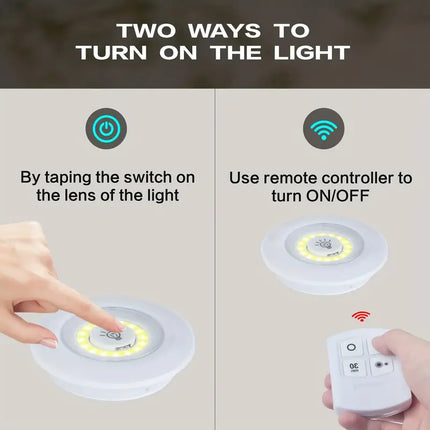 3-Pak LED Belysning med Justerbart Lys og Fjernbetjening