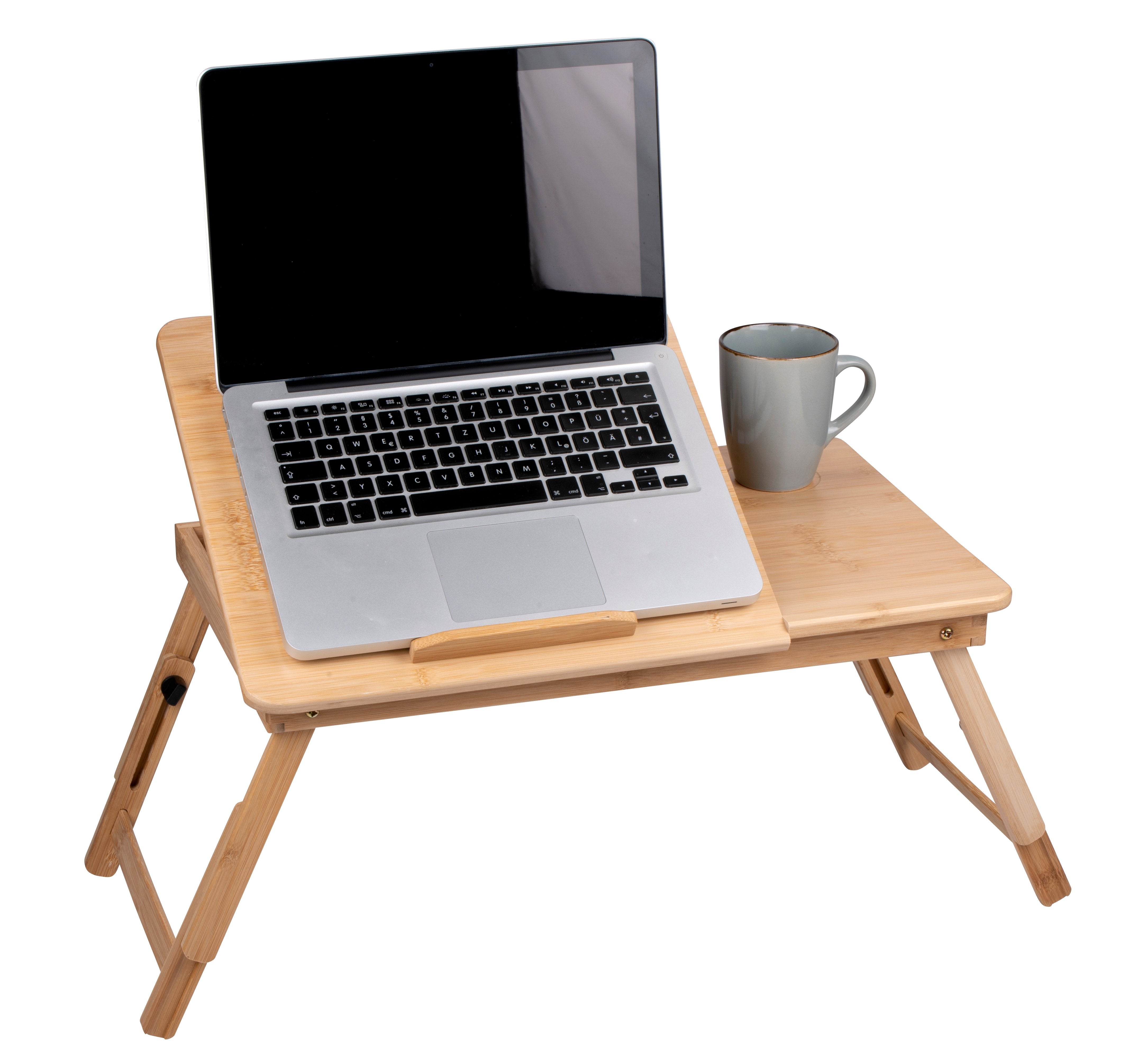 Laptop bord i bambus, kan nemt pakkes sammen – Let og pladsbesparende design
