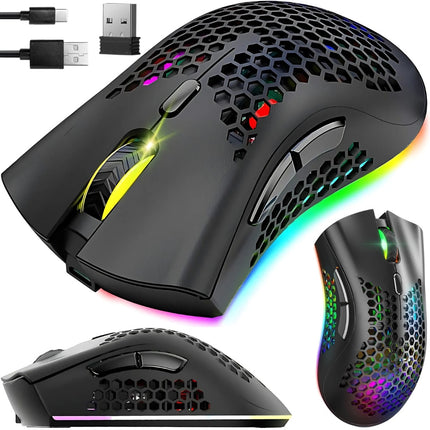 2.4GHz Gaming mus med RGB Lys og Justerbar DPI