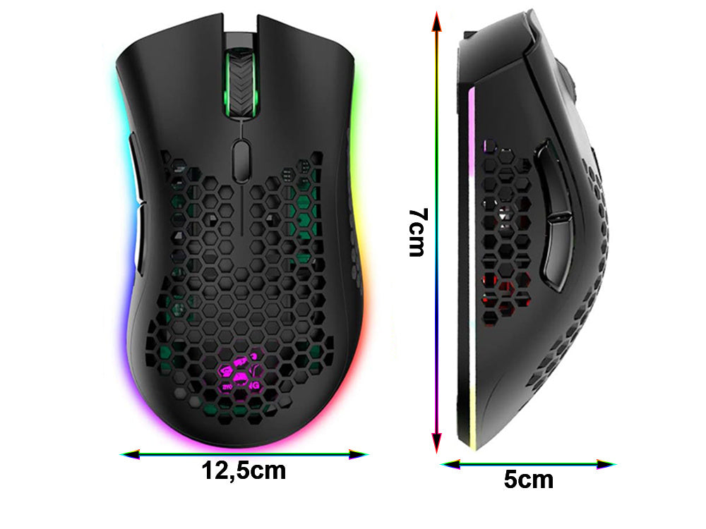 2.4GHz Gaming mus med RGB Lys og Justerbar DPI