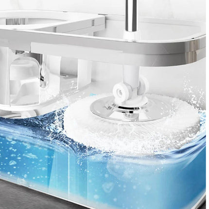 360 Roterende Moppe med 2x Mikrofiberpads - Effektiv og Ergonomisk Rengøring