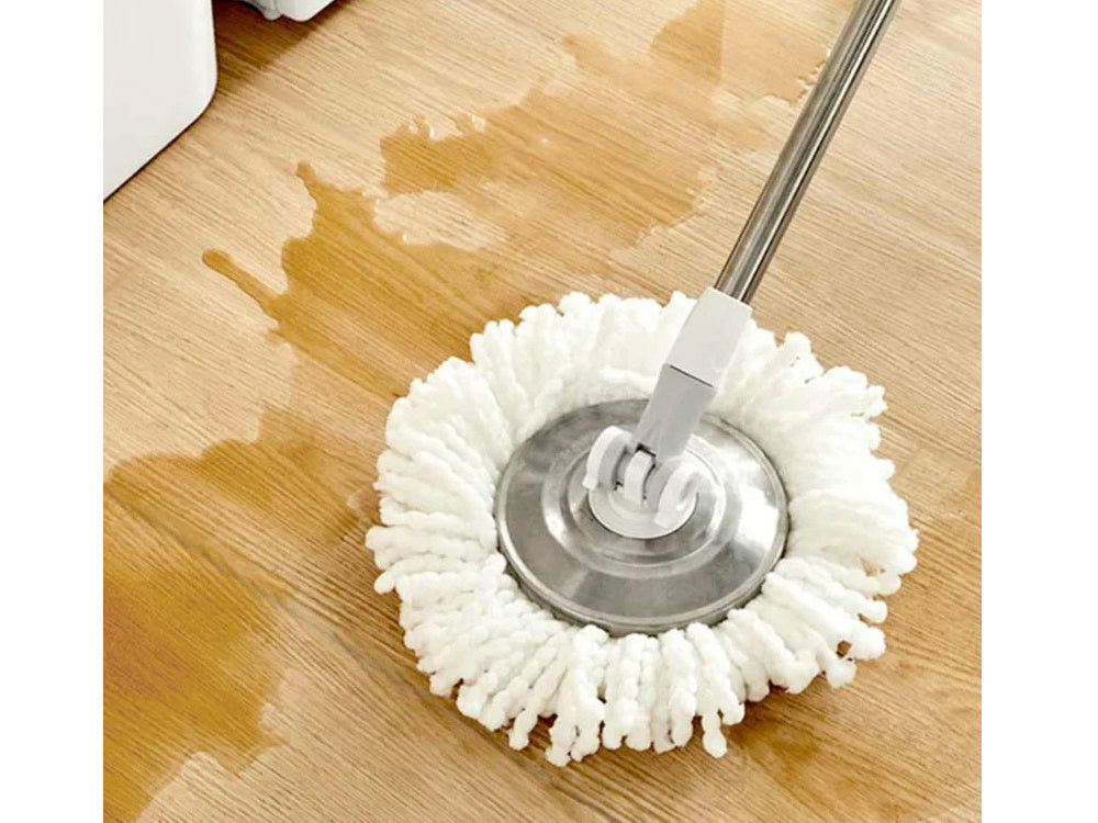 360 Roterende Moppe med 2x Mikrofiberpads - Effektiv og Ergonomisk Rengøring