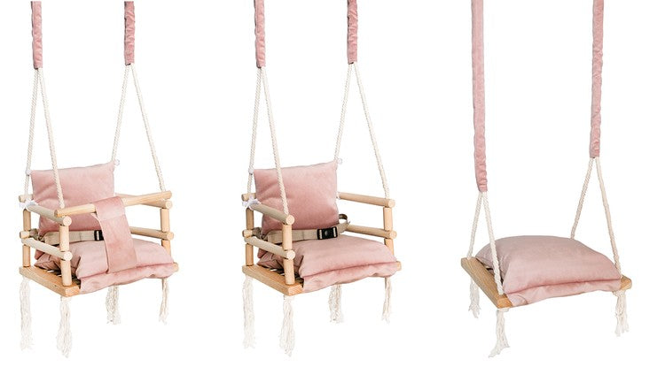 Børne gyngen - Der Vokser med Dit Barn - Pink og Grå