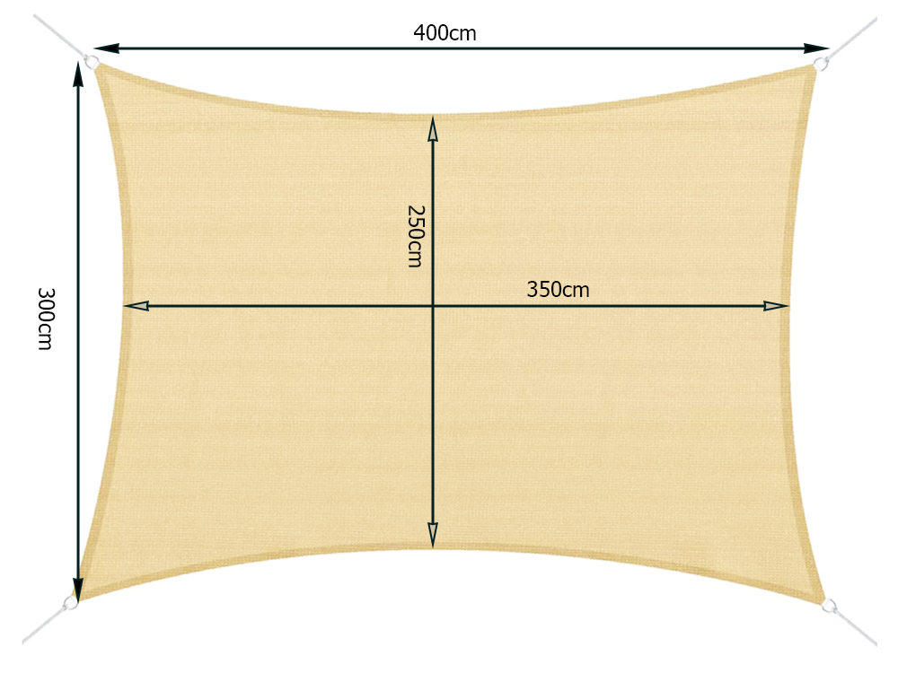 Solsejl Grå/Beige 3 størrelser