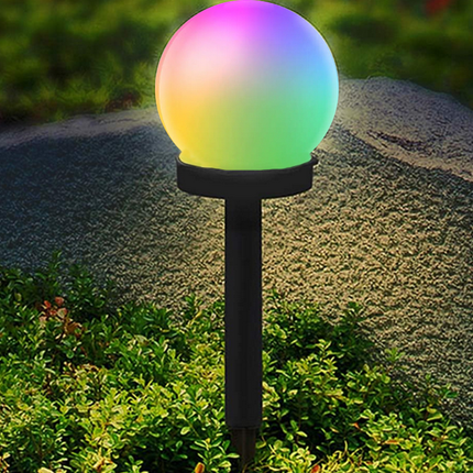 Solcelledrevne Have kuglelamper 10 cm med Sensor i flere Farver - 4 pak