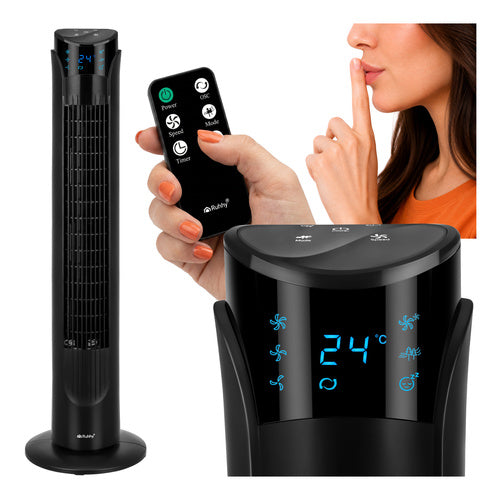 Tårnventilator 83 cm med Fjernbetjening Sort – Støjsvag 45W