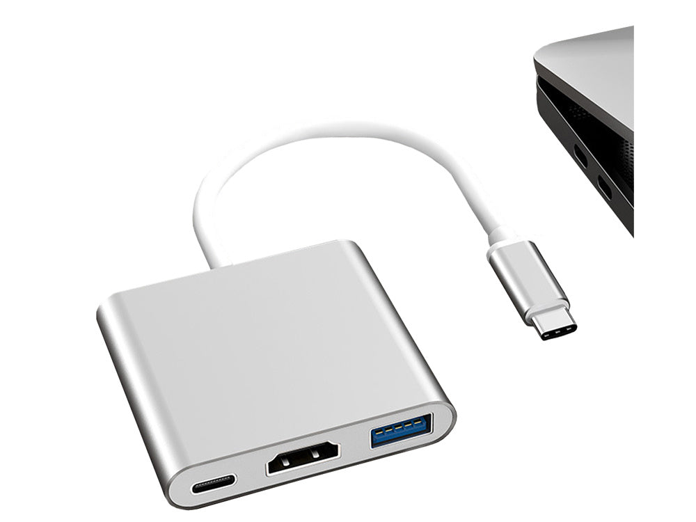 3-i-1 USB-C Adapter Hub med USB 3.0 og HDMI 4K