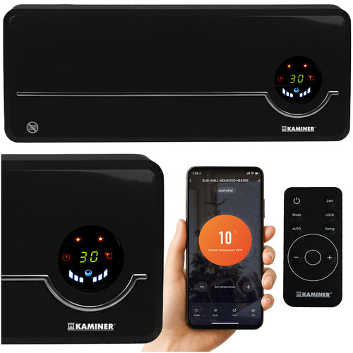 Varmeblæser 2000W med Wi-Fi & Fjernbetjening – Smart Væghængt Varmeblæser