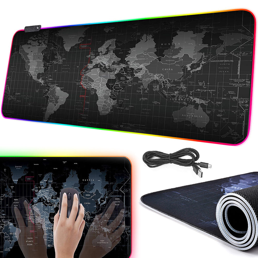 XXL Gaming musemåtte med LED Baggrundsbelysning – 80x30 cm
