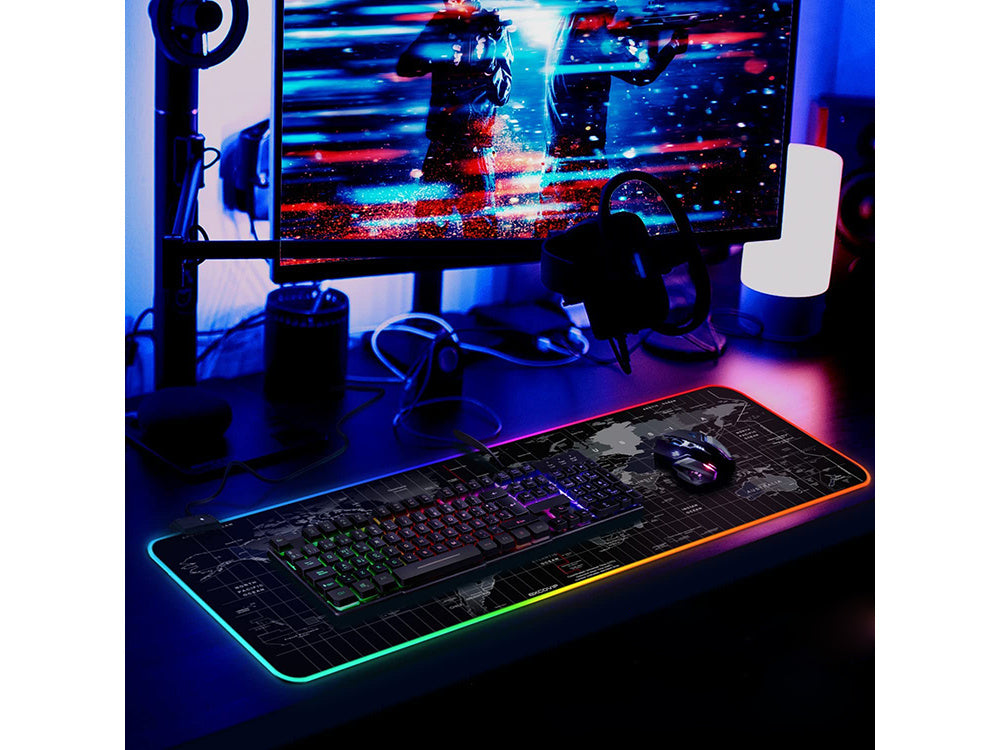 XXL Gaming musemåtte med LED Baggrundsbelysning – 80x30 cm