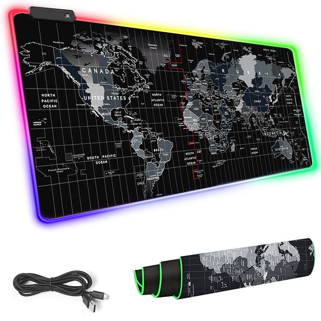 XXXL Gaming musemåtte med LED Lys – 90x40 cm