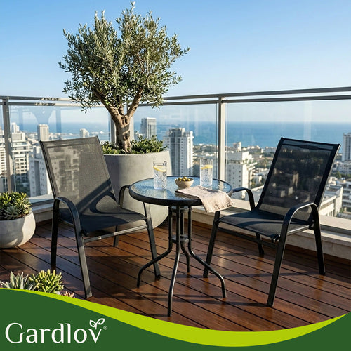 Havemøbelsæt – Bord og 2 Stole til Terrasse og Have