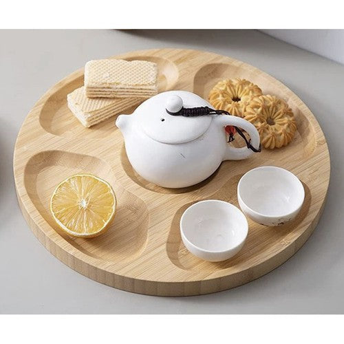 Rotérbar Serveringsbræt i Bambus - Perfekt til Ost, Snacks og Tapas