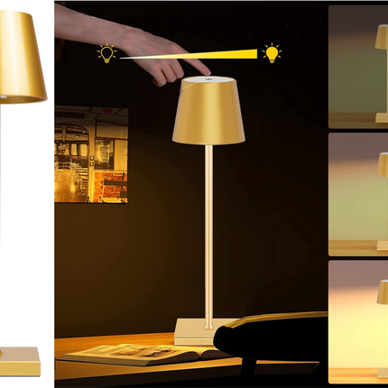 Natbordslampe med Touch 3-Trins Lysindstilling: Varm, Neutral, Kold - USB-Genopladelig!