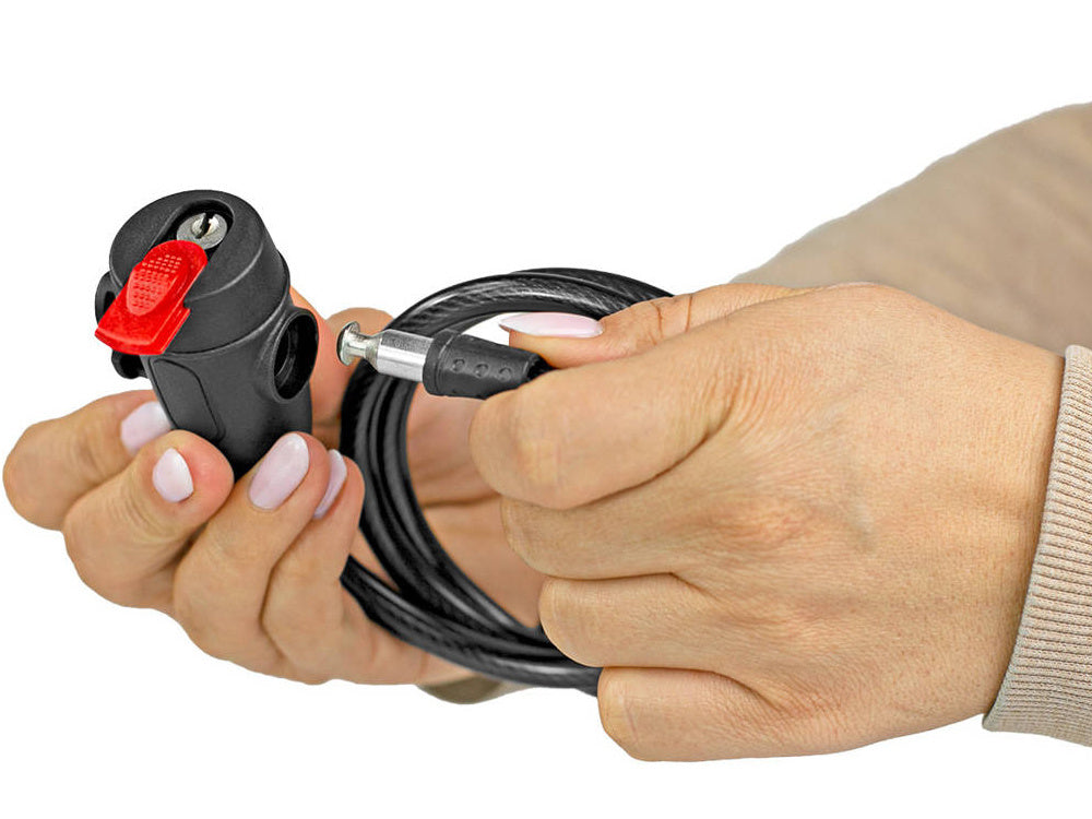 Cykellås med nøgle – Kraftig stållås med silikonehylster og beslag