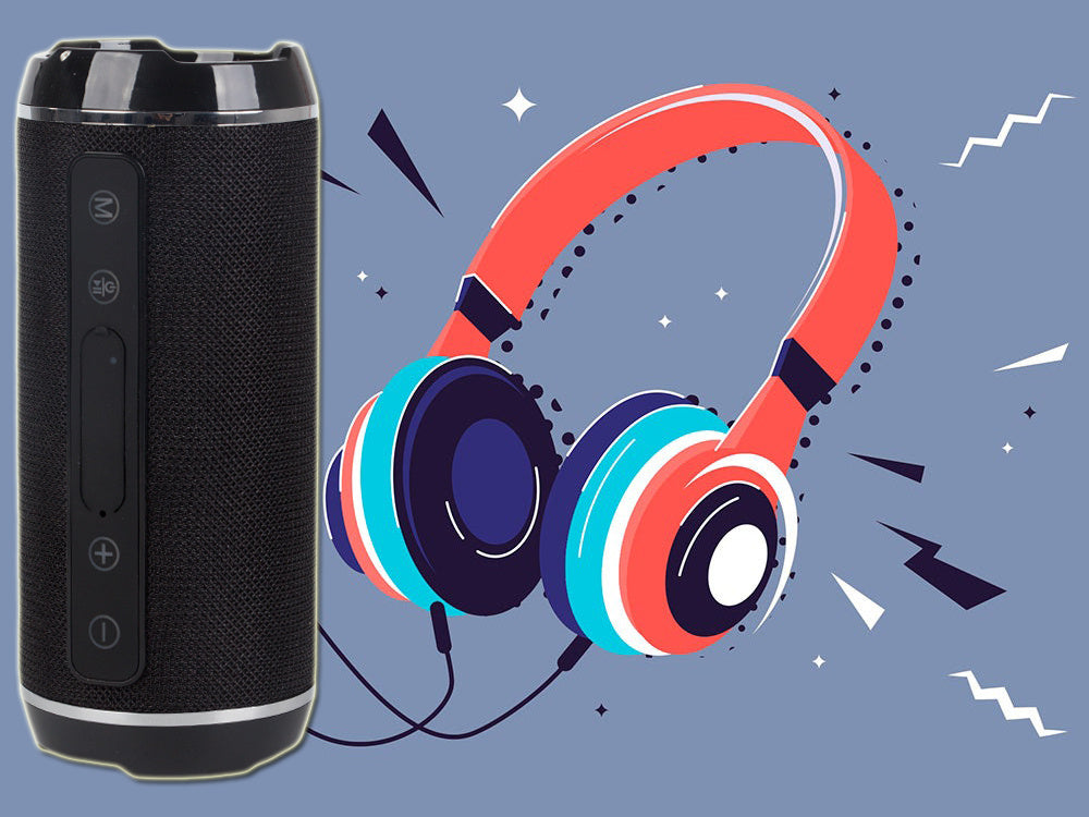 Trådløs Bluetooth Boombox Højttaler med USB, AUX & microSD – Sort