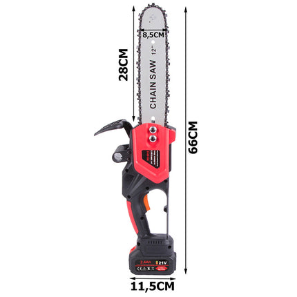 Batteridrevet Kædesav 1200W - 30 cm Skærelængde