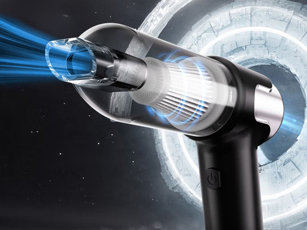 Trådløs støvsuger til bil og hjem – 120W Turbo med 6 dyser og blæsefunktion