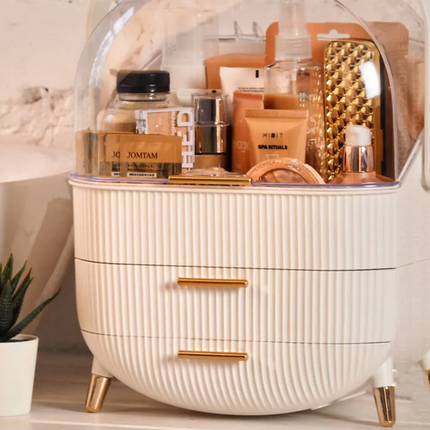 Elegant Kosmetik og Makeup Holder med Skuffer og Håndtag