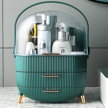 Elegant og rummelig kosmetik organisator med skuffer og håndtag