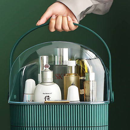Elegant og rummelig kosmetik organisator med skuffer og håndtag