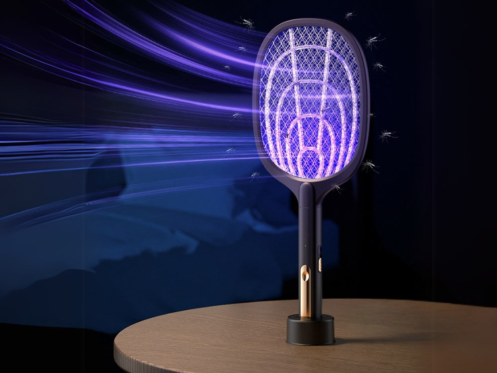 Elektrisk Fluesmækker med UV-Lampe & Opladerstander – Effektiv mod Myg, Fluer og Insekter