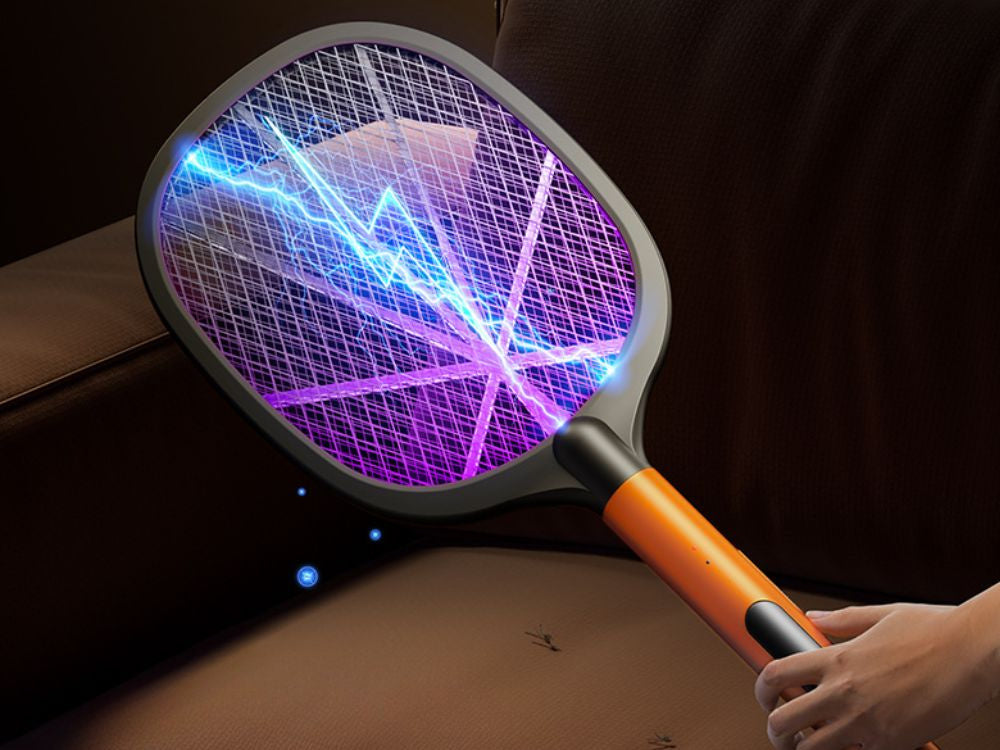Elektrisk Fluesmækker med UV-Lampe & Opladerstander – Effektiv mod Myg, Fluer og Insekter