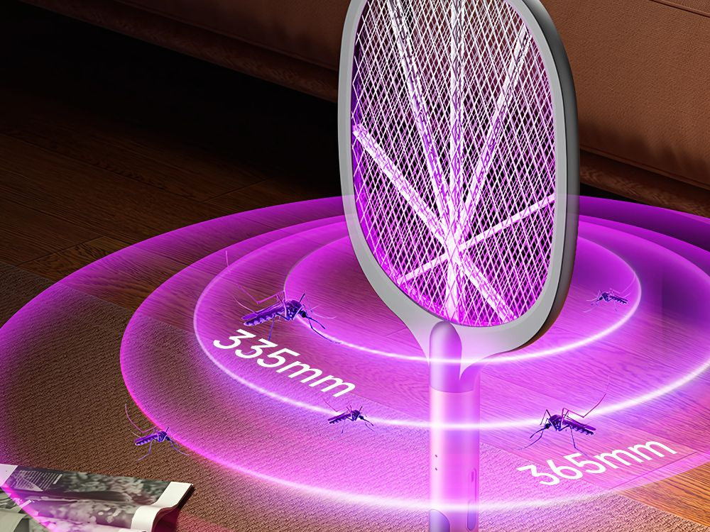 Elektrisk Fluesmækker med UV-Lampe & Opladerstander – Effektiv mod Myg, Fluer og Insekter