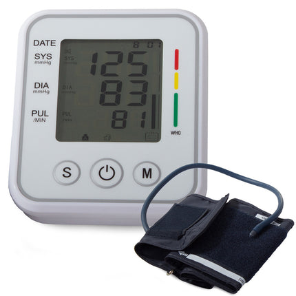 Elektronisk blodtryksmåler til overarmen med LCD-Display & opbevaringstaske
