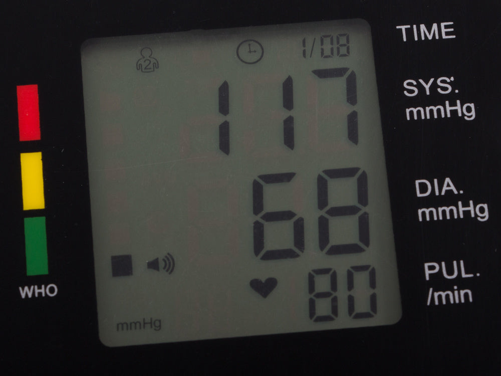 Elektronisk Blodtryksmåler til Overarm – LCD Display & Anti-Skrid Base