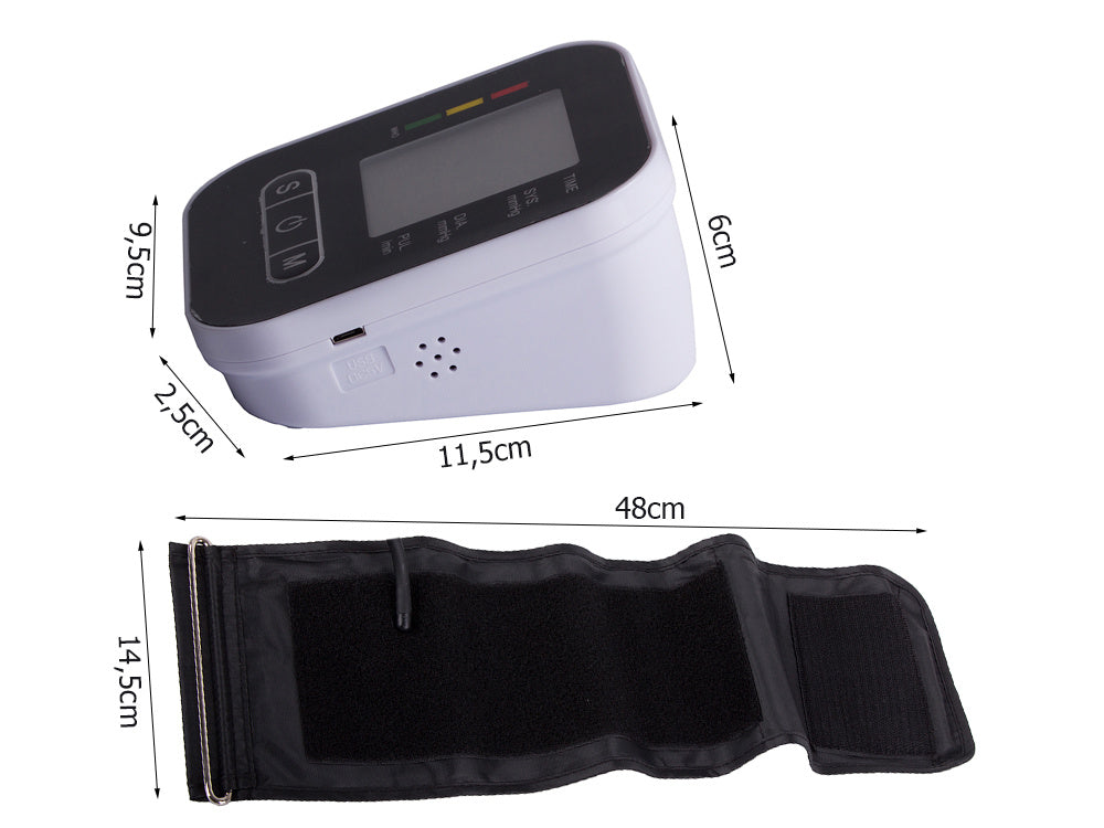 Elektronisk Blodtryksmåler til Overarm – LCD Display & Anti-Skrid Base