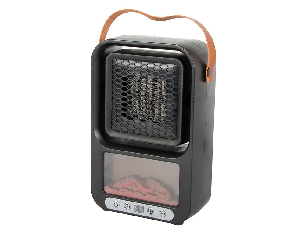 Elektrisk Thermo Varmeblæser med LED Pejs - 500W